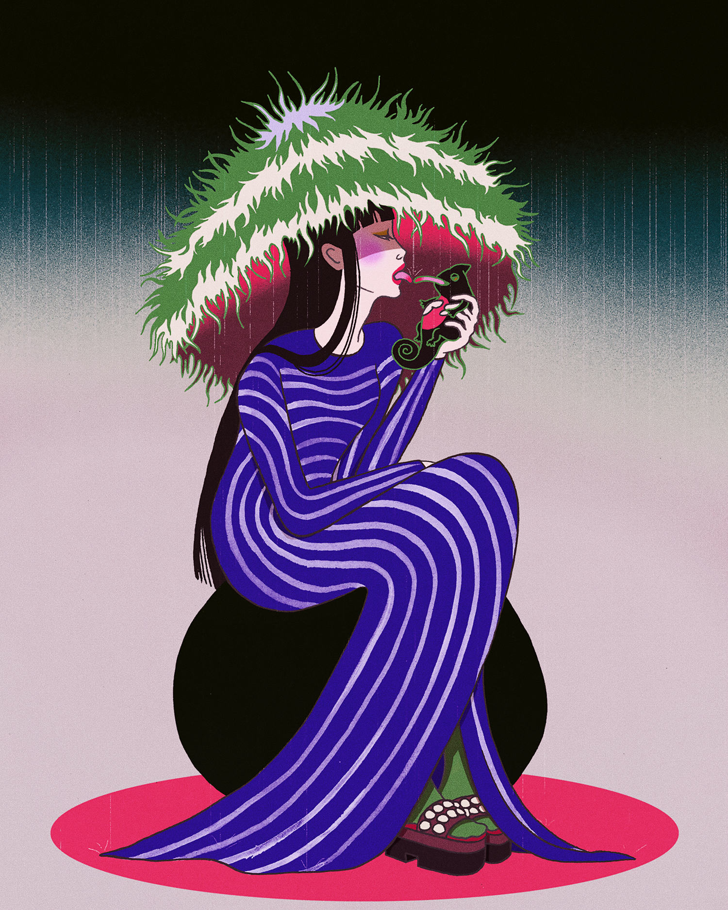 Chau Luong Lady with a Chameleon